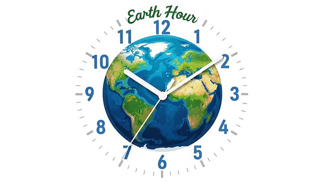 Earth hour clock with globe design