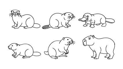 Diverse Animal Lineup: An assortment of various animal illustrations, each meticulously drawn, showcasing a unique collection of diverse creatures. © mahmuda428