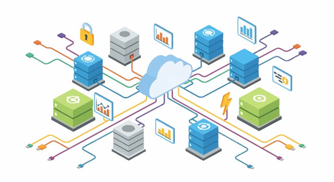 Cloud Computing Network Infrastructure Data Storage.