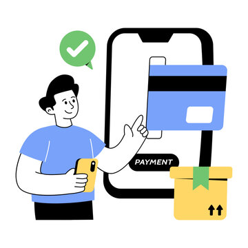 Trendy vector design of mobile card payment