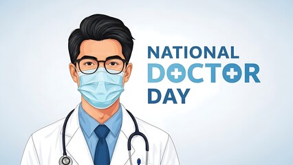 Fototapeta premium National doctor day illustration with medical professional