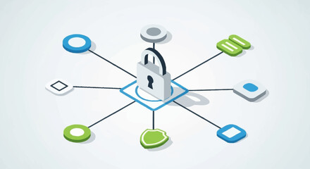 Secure Connection and Data Protection Concept with Padlock.