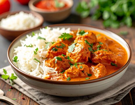 Indisches Butter Chicken mit Basmatireis