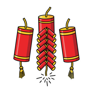 Red firecrackers with yellow fuses