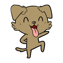 Fototapeta premium Happy cartoon dog dancing with joy