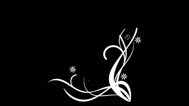 vector illustration of filigree floral design element on alpha background