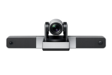 Modern conference room camera with integrated speakers and microphone for clear communication
