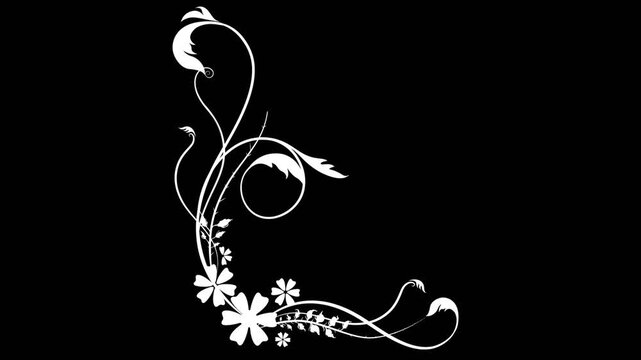 vector illustration of filigree floral design element on alpha background