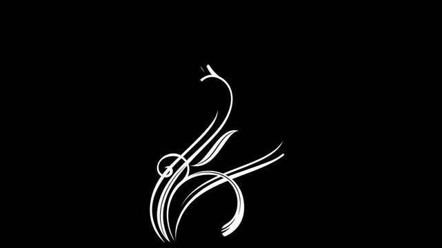 vector illustration of filigree floral design element on alpha background