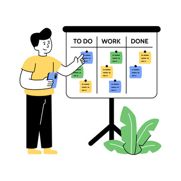 Editable design illustration of taskboard 