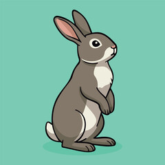 Obraz premium Standing Rabbit Illustration Character Vector Logo Template