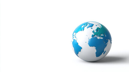 Obraz premium Globe earth map planet world blue white sphere global travel globe earth map planet world blue white sphere global travel concept clean white background with copy space for education business idea