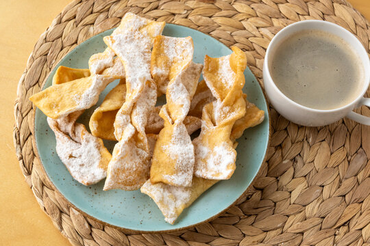 Angel Wings (Faworki, Chrusty) - traditional Polish crispy pastry twists made for carnival time