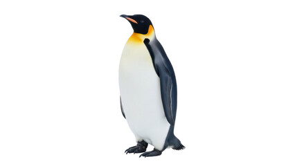 Isolated Emperor Penguin Standing Upright Calmly, Majestic Antarctic Bird, Wildlife Portrait © Elowen