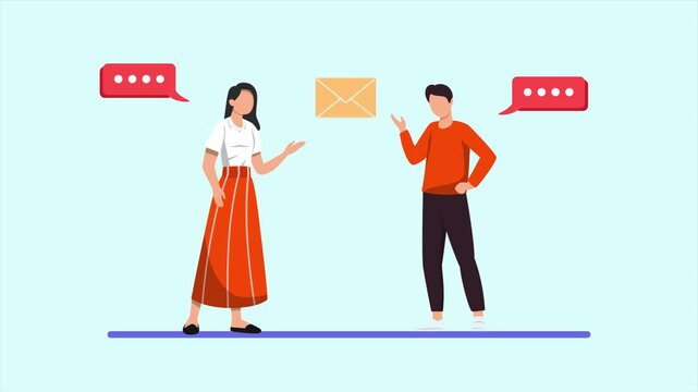 Animated video of goal general communication between people. Communication concept. Full length animation illustration. High quality&nbsp;4k&nbsp;footage