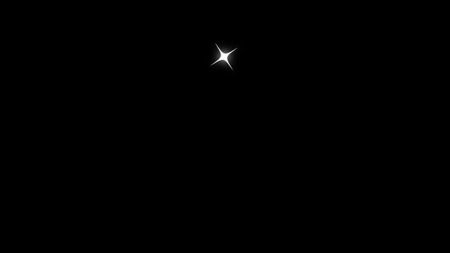 Shining White Star Glitter Animation with  black Screen background .Twinkle star glitter sparkle, 4k star sparkle vector doodles, glowing light effect, retro shine movement,4k animation