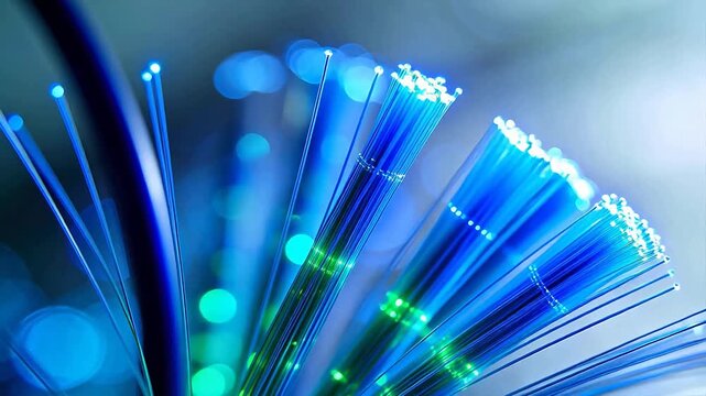 Fiber optic cables emitting light