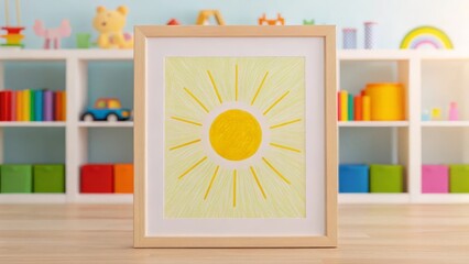 Child's Drawing of a Bright Sun with a Hopeful Message, Gigapixel Standard v2 4x