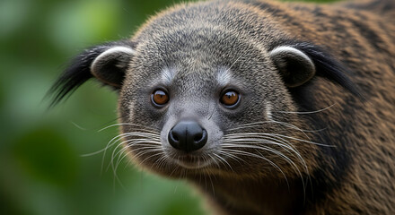 Obraz premium Close up of a binturong's face in the wild