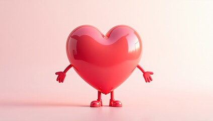 large red heart with arms and legs