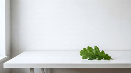 Obraz premium Single Green Plant on a Clean Minimalist Desk