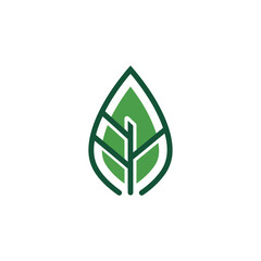 Minimalist green leaf logo design