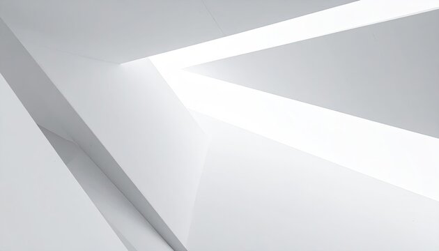 Abstract white architecture with strong lines and dramatic shadows
