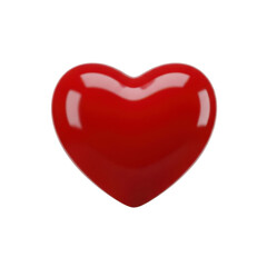 Shiny red heart symbol isolated on transparent background for love and valentine's day concepts