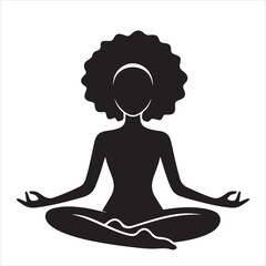 Yoga svg afro woman Svg