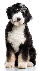 australian shepherd puppy isolated on white