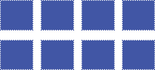 Obraz premium Set of eight identical blue square frames with dotted borders