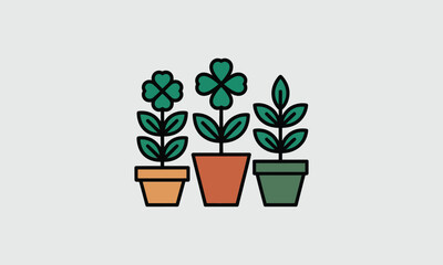 Obraz premium Potted House Plants Icons