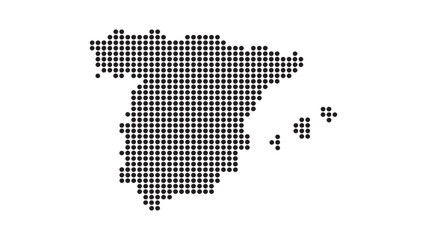 Fototapeta premium Dotted Map of Spain - Abstract Digital Halftone Vector Illustration