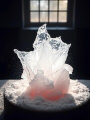Dynamic impact silhouette, powdered ice bloom,  game,  stark contrast