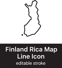 Finland map outline icon, editable stroke, simple vector illustration