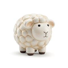Cute Cartoon Sheep Icon for Childrens Design and Farm Animal Themes