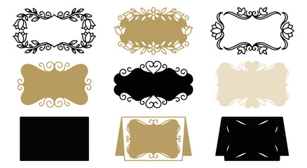 Decorative floral frames and design elements collection