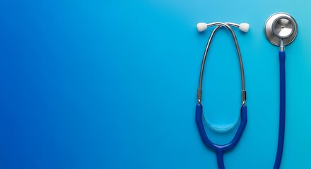 A medical stethoscope, a crucial tool for healthcare professionals, on a vibrant blue background