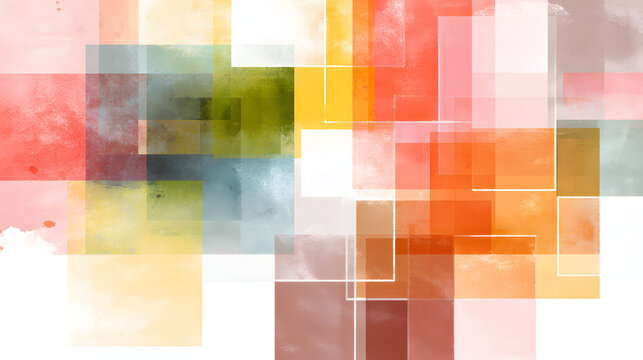 Abstract colorful overlapping squares