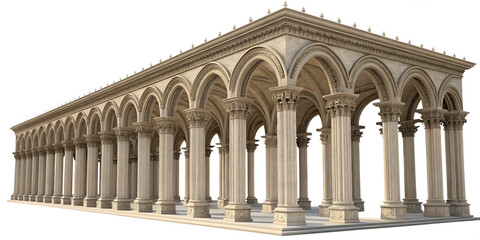 Naklejka premium colonnade of the cathedral 3d rendering isolated on white background