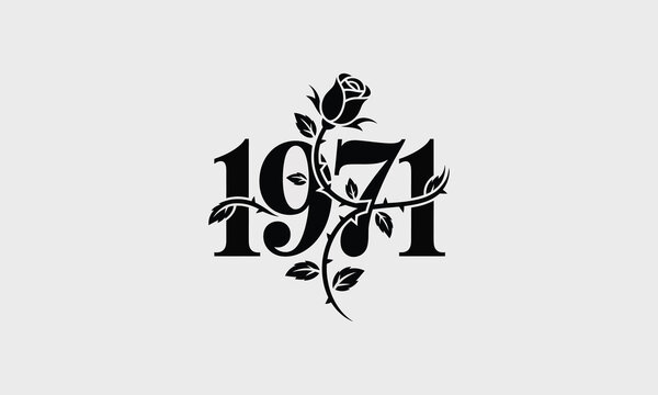 1971 Freedom Tribute Floral Typography Illustration