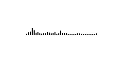 A minimalist sound wave graphic with varying heights and a dotted line