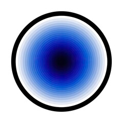 Abstract Blue Gradient Circle with Black Outline