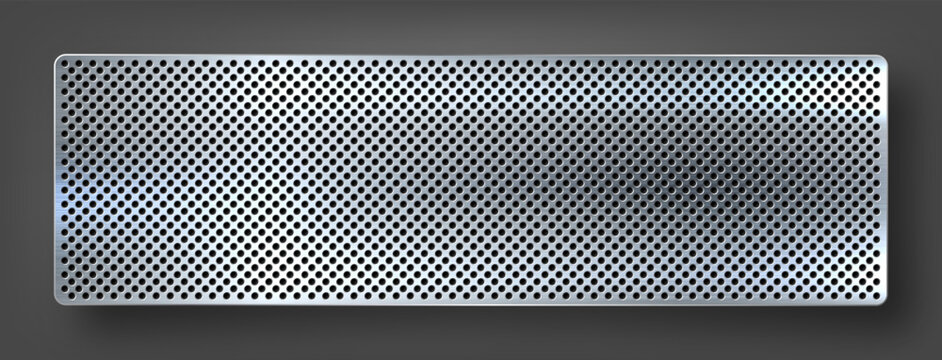 Realistic metal banner. Brushed steel or aluminium plate. Polished metal surface. Old grunge texture with scratches. Vector illustration