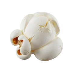 Perfectly Popped Fluffy White Popcorn Kernel Isolated on Clean Background for Snack Time Delight