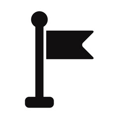 Black flag on pole