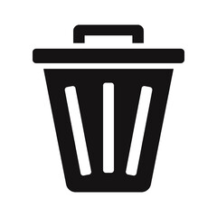 Black trash can with lid