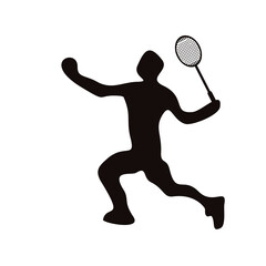 Person playing badminton