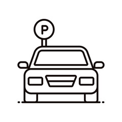 Car parked under parking sign