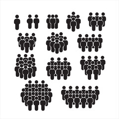 Fototapeta premium set of black silhouettes of people